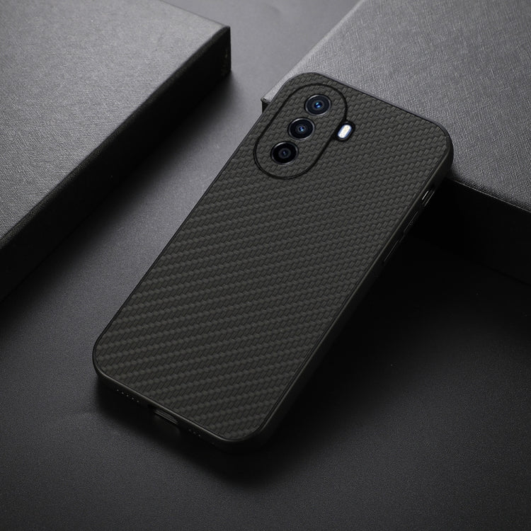 For Huawei Enjoy 50 China/nova Y70 4G Global/nova Y70 Plus Fine Hole Carbon Fiber Texture Shockproof Phone Case(Black) - Mobile Accessories by buy2fix | Online Shopping UK | buy2fix