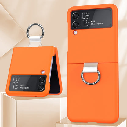For Samsung Galaxy Z Flip4 5G PC PVC Ring Phone Case(Orange) - Samsung Accessories by buy2fix | Online Shopping UK | buy2fix