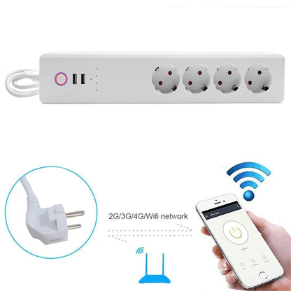 WiFi 16A SM-SO306-E 4 Holes + 2 USB Multi-purpose Smart Power Strip, EU Plug - Consumer Electronics by buy2fix | Online Shopping UK | buy2fix