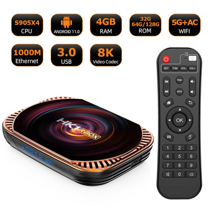 MECOOL HK1RBOX X4 4K TV Box, Android 11 Amlogic S905X4 CPU with RC 4GB+64GB(EU Plug) - Amlogic S905 by MECOOL | Online Shopping UK | buy2fix