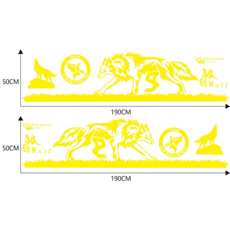 2 PCS/Set D-180 Wolf Totem Pattern Car Modified Decorative Sticker(Yellow) - In Car by buy2fix | Online Shopping UK | buy2fix