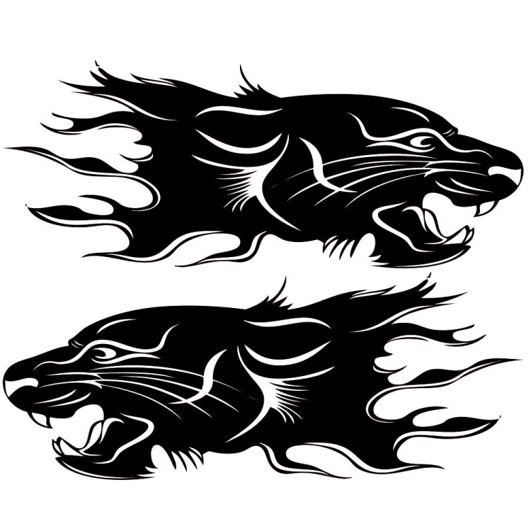 2 PCS/Set D-417 Lion Pattern Car Modified Decorative Sticker(Black) - In Car by buy2fix | Online Shopping UK | buy2fix