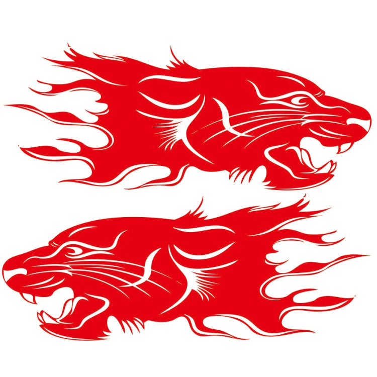 2 PCS/Set D-417 Lion Pattern Car Modified Decorative Sticker(Red) - In Car by buy2fix | Online Shopping UK | buy2fix