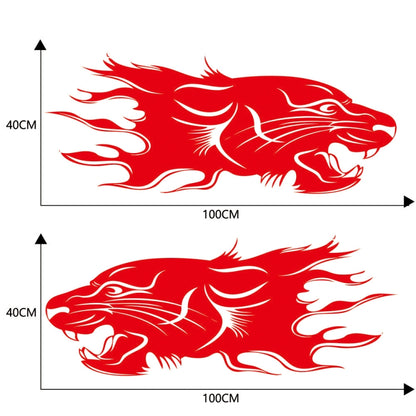 2 PCS/Set D-417 Lion Pattern Car Modified Decorative Sticker(Red) - In Car by buy2fix | Online Shopping UK | buy2fix