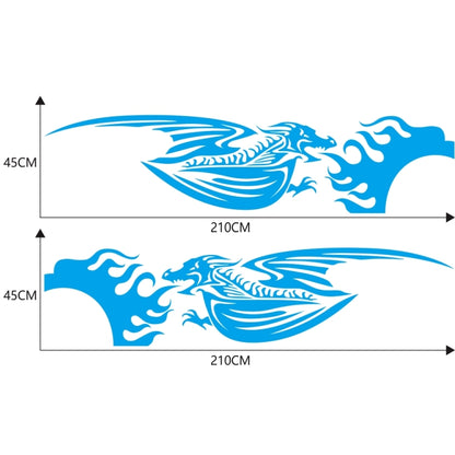 2 PCS/Set D-489 Fire-breathing Dragon Pattern Car Modified Decorative Sticker(Blue) - In Car by buy2fix | Online Shopping UK | buy2fix