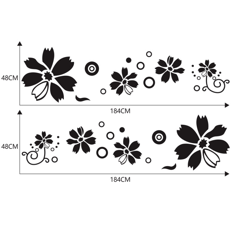 2 PCS/Set D-510 Flowers Pattern Car Modified Decorative Sticker(Black) - In Car by buy2fix | Online Shopping UK | buy2fix