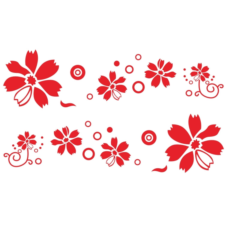 2 PCS/Set D-510 Flowers Pattern Car Modified Decorative Sticker(Red) - In Car by buy2fix | Online Shopping UK | buy2fix