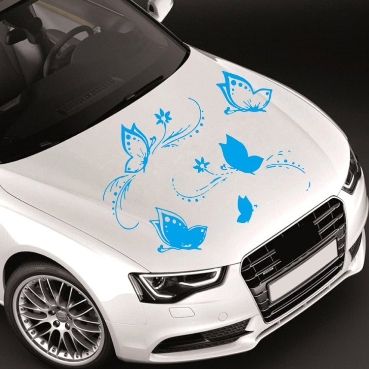 D-907 Butterflies Pattern Car Modified Decorative Sticker(Blue) - In Car by buy2fix | Online Shopping UK | buy2fix