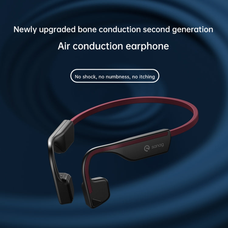 Sanag A11S Bone Conduction Second-generation Air Conduction Headphones(Black Grey) - Sport Earphone by Sanag | Online Shopping UK | buy2fix