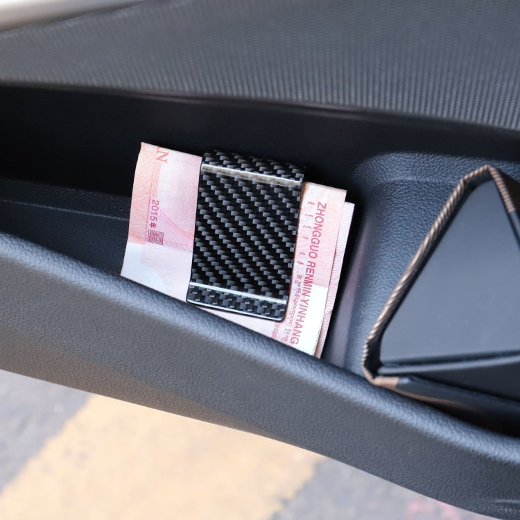 Car Carbon Fiber Card Holder Wallet Credit Card Clip(Polished) - In Car by buy2fix | Online Shopping UK | buy2fix