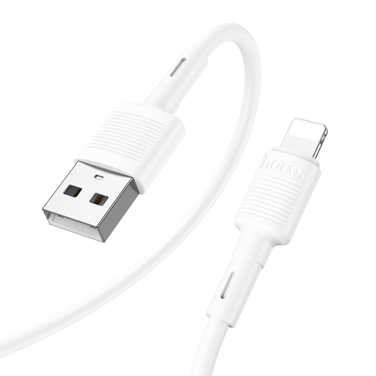 hoco X83 2.4A USB to 8 Pin Victory Charging Data Cable，Length：1m(White) - Normal Style Cable by hoco | Online Shopping UK | buy2fix