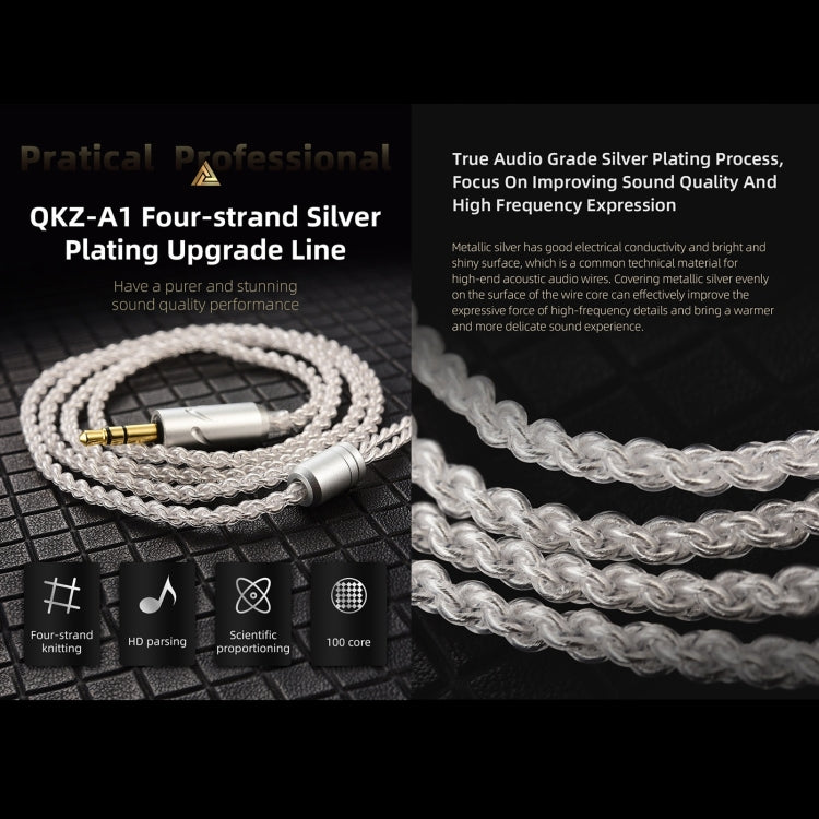 QKZ A1 Four-strand Silver-plated Wired Earphone - In Ear Wired Earphone by QKZ | Online Shopping UK | buy2fix