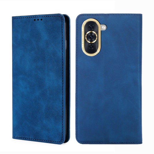 For Huawei nova 10 Skin Feel Magnetic Horizontal Flip Leather Phone Case(Blue) - Huawei Cases by buy2fix | Online Shopping UK | buy2fix