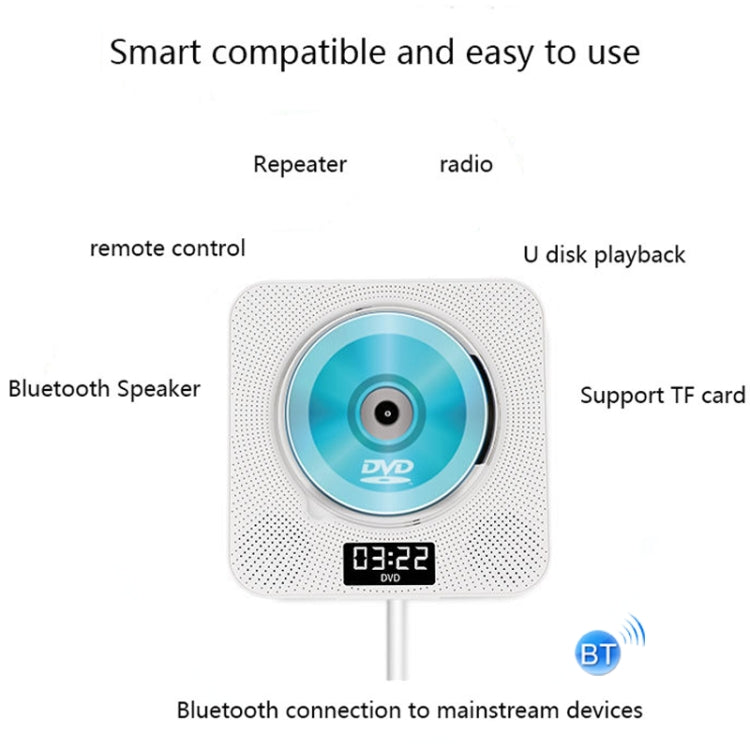 Kecag KC-608 Wall Mounted HD DVD Player Bluetooth CD Player(Blue) - Consumer Electronics by Kecag | Online Shopping UK | buy2fix