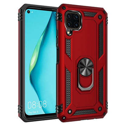 For Huawei P40 Lite Shockproof TPU + PC Protective Case with 360 Degree Rotating Holder(Red) - Mobile Accessories by buy2fix | Online Shopping UK | buy2fix