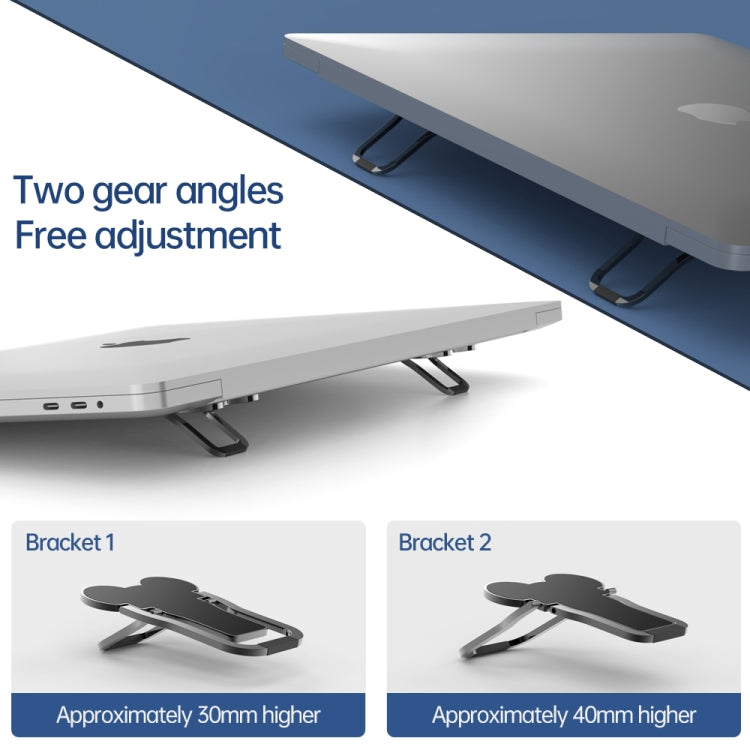 2 PCS Metal Foldable Laptop Stand Bracket(Silver) - Computer & Networking by buy2fix | Online Shopping UK | buy2fix
