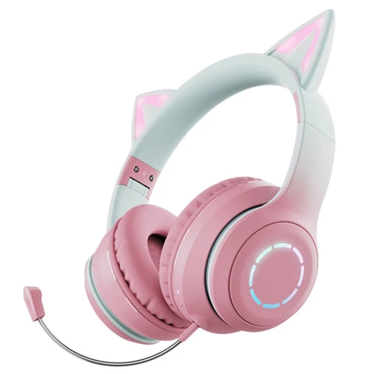 BT029C RGB Dual Modes Cat Ear Wireless Bluetooth Headphone(Pink) - Apple Accessories by buy2fix | Online Shopping UK | buy2fix