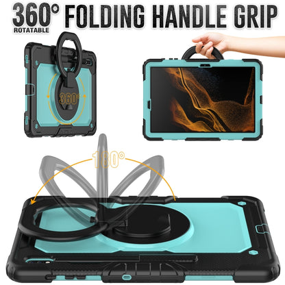 For Samsung Galaxy Tab S8+ / S7+ Bracelet Holder Silicone + PC Tablet Case(Light Blue) - Galaxy Tab S8+ Cases by buy2fix | Online Shopping UK | buy2fix
