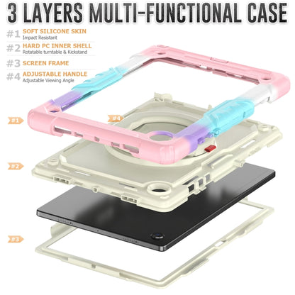 For Samsung Galaxy Galaxy Tab A8 Bracelet Holder Silicone + PC Tablet Case(Colorful Pink) - Other Galaxy Tab PC by buy2fix | Online Shopping UK | buy2fix