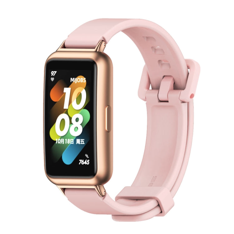 For Huawei Band 7 / 7 NFC MIJOBS Breathable Silicone Watch Band(Pink Rose Gold) - Watch Bands by MIJOBS | Online Shopping UK | buy2fix