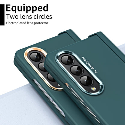 For Samsung Galaxy Z Fold4 Skin Feel Two-color Contact Lens Hinge Flip Phone Case with Pen Slot(Aoyama Dai) - Galaxy Z Fold4 5G Cases by buy2fix | Online Shopping UK | buy2fix