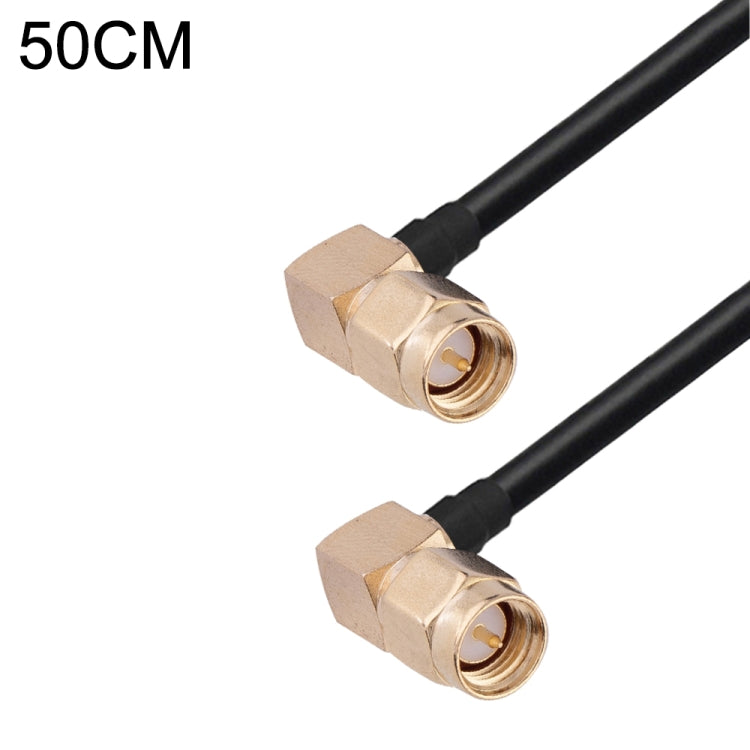 SMA Male Elbow to SMA Male Elbow RG174 RF Coaxial Adapter Cable, Length: 50cm - Connectors by buy2fix | Online Shopping UK | buy2fix