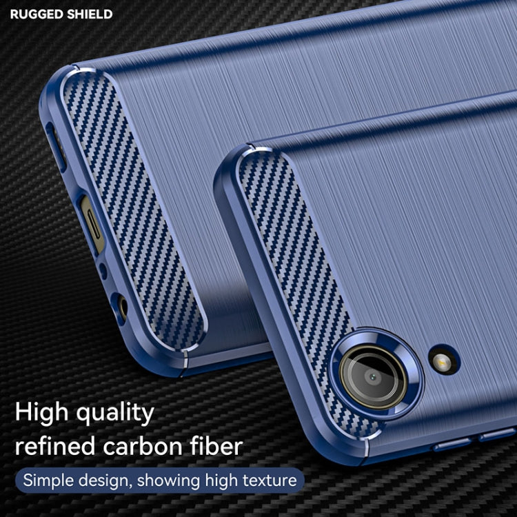 For Samsung Galaxy A03 Core Brushed Texture Carbon Fiber TPU Phone Case(Blue) - Galaxy Phone Cases by buy2fix | Online Shopping UK | buy2fix