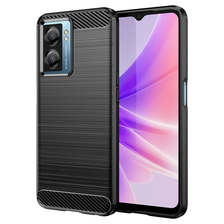 For OPPO A57S Carbon Fiber Brushed Texture TPU Case(Black) - OPPO Cases by buy2fix | Online Shopping UK | buy2fix