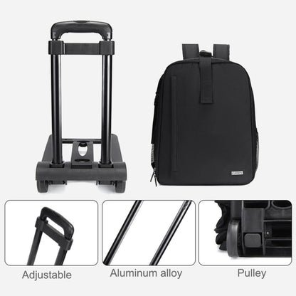 CADeN D6 V Camera Backpack Shoulders Drawbar Nylon Camera Bag, Size:32 x 18 x 43cm(Black) - Backpack by CADeN | Online Shopping UK | buy2fix