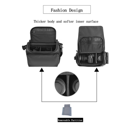 CADeN D73 Camera Sling Bag Water-resistant Shockproof Camera Handbag, Size:23.5 x 14 x 19cm Black White - Camera Accessories by CADeN | Online Shopping UK | buy2fix