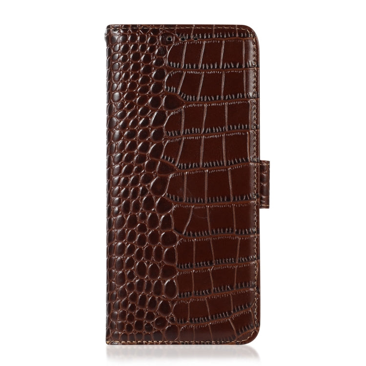 For Motorola Edge 30 Lite / Edge 30 Neo Crocodile Top Layer Cowhide Leather Phone Case(Brown) - Motorola Cases by buy2fix | Online Shopping UK | buy2fix