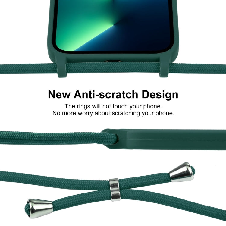 For iPhone 13 Pro Max Crossbody Lanyard Liquid Silicone Case(Pine Needle Green) - iPhone 13 Pro Max Cases by buy2fix | Online Shopping UK | buy2fix