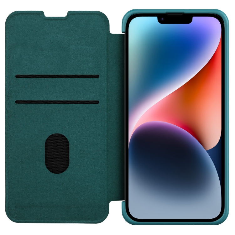 For iPhone 14 Plus  NILLKIN QIN Series Pro Leather Phone Case(Green) - iPhone 14 Plus Cases by NILLKIN | Online Shopping UK | buy2fix