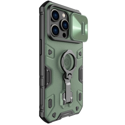 For iPhone 14 Pro NILLKIN CamShield Armor Pro Magnetic Phone Case(Green) - iPhone 14 Pro Cases by NILLKIN | Online Shopping UK | buy2fix