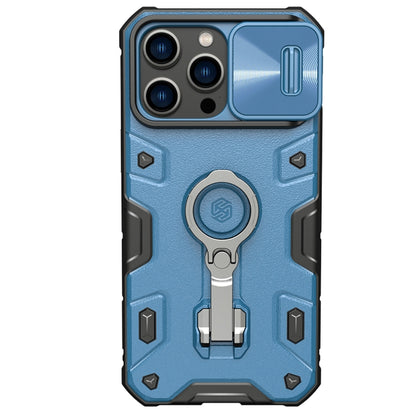 For iPhone 14 Pro Max NILLKIN Shockproof CamShield Armor Protective Case(Blue) - iPhone 14 Pro Max Cases by NILLKIN | Online Shopping UK | buy2fix