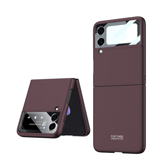 For Samsung Galaxy Z Flip4 GKK Integrated Ultra-thin Full Coverage Phone Case(Dark Red) - Galaxy Z Flip4 5G Cases by GKK | Online Shopping UK | buy2fix