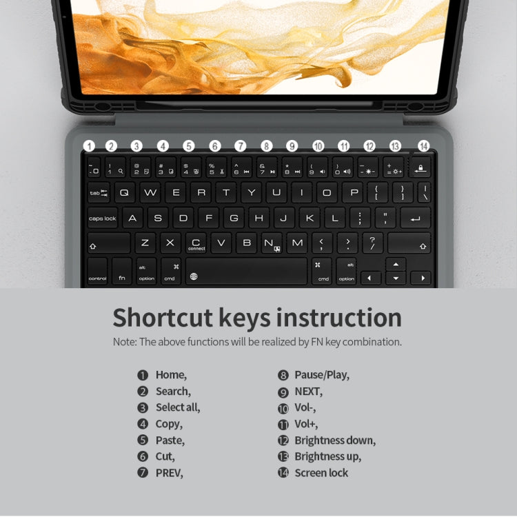 For Samsung Galaxy Tab S8/S8 5G Nillkin Bumper Combo Keyboard Case - Samsung Keyboard by NILLKIN | Online Shopping UK | buy2fix