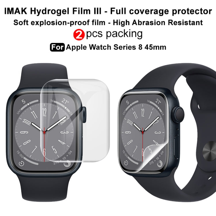 For Apple Watch Series 8 45mm 2pcs imak Curved Full Screen Hydrogel Film Protector - Others by imak | Online Shopping UK | buy2fix