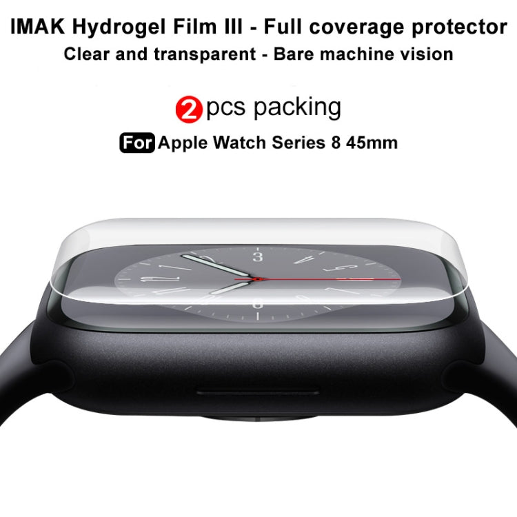 For Apple Watch Series 8 45mm 2pcs imak Curved Full Screen Hydrogel Film Protector - Others by imak | Online Shopping UK | buy2fix