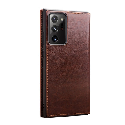 For Samsung Galaxy Note20 Ultra QIALINO Genuine Leather Phone Case(Brown) - Galaxy Note20 Ultra Cases by QIALINO | Online Shopping UK | buy2fix