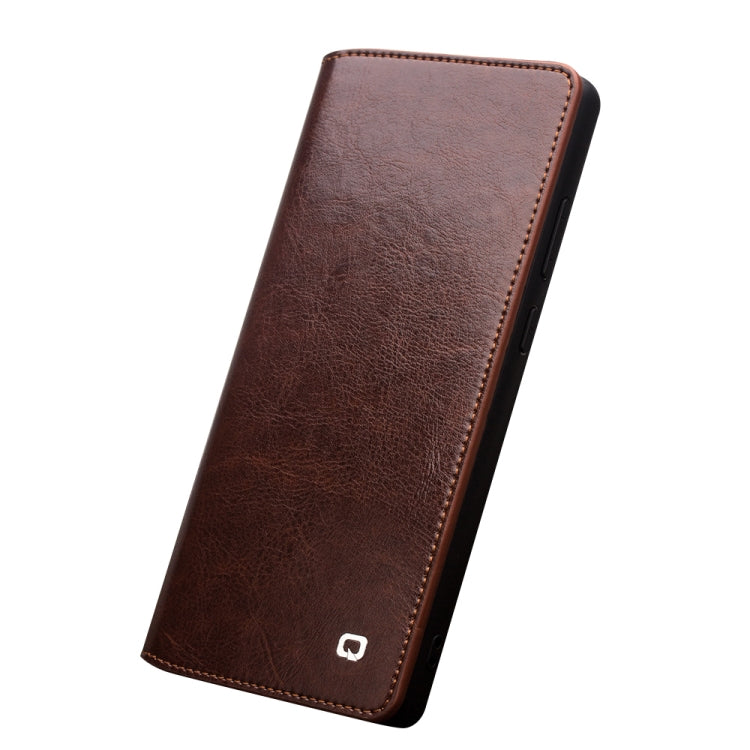 For Samsung Galaxy Note20 Ultra QIALINO Genuine Leather Phone Case(Brown) - Galaxy Note20 Ultra Cases by QIALINO | Online Shopping UK | buy2fix