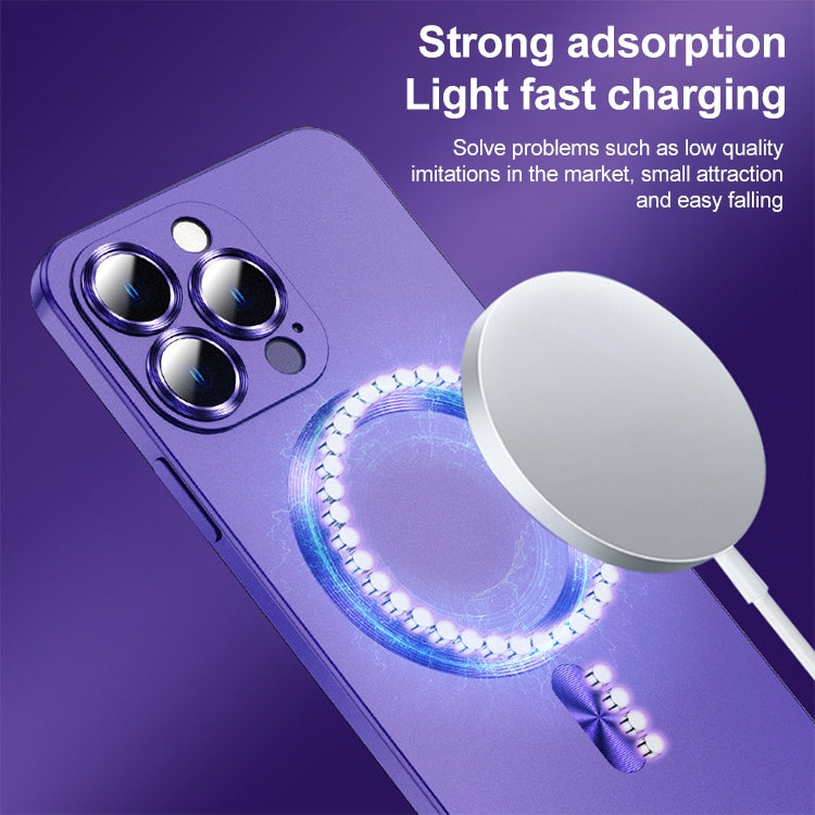 For iPhone 13 Pro Liquid Lens Protector Magsafe Phone Case(Dark Purple) - iPhone 13 Pro Cases by buy2fix | Online Shopping UK | buy2fix