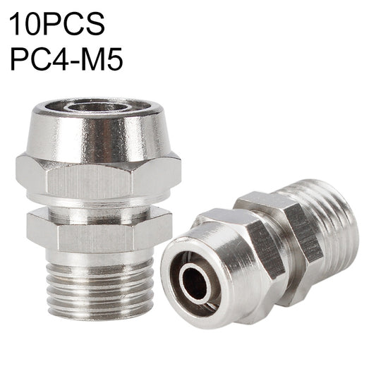 PC4-M5 LAIZE 10pcs Nickel Plated Copper Pneumatic Quick Fitting Connector -  by LAIZE | Online Shopping UK | buy2fix