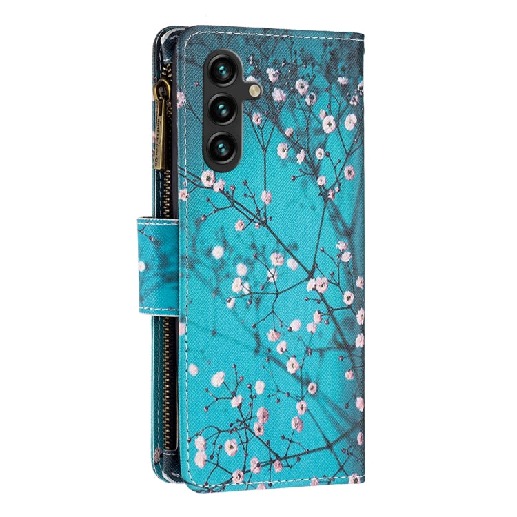 For Samsung Galaxy A14 5G Colored Drawing Pattern Zipper Leather Phone Case(Plum Blossom) - Galaxy Phone Cases by buy2fix | Online Shopping UK | buy2fix