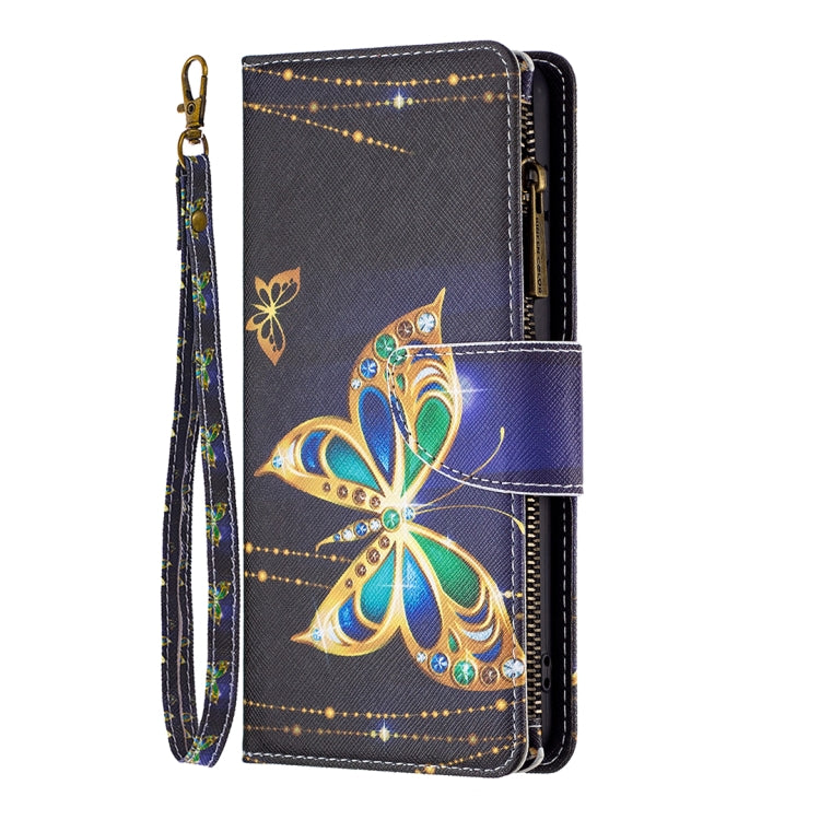 For Samsung Galaxy A14 5G Colored Drawing Pattern Zipper Leather Phone Case(Big Butterfly) - Galaxy Phone Cases by buy2fix | Online Shopping UK | buy2fix