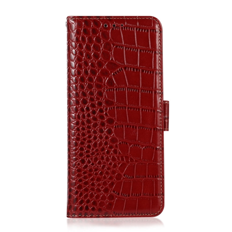 For Motorola Moto E22/E22i Crocodile Top Layer Cowhide Leather Phone Case(Red) - Motorola Cases by buy2fix | Online Shopping UK | buy2fix