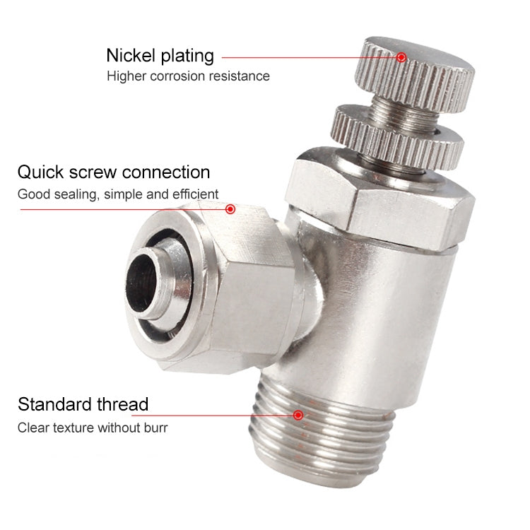 SL8-04 LAIZE Nickel Plated Copper Trachea Quick Fitting Throttle Valve Lock Female Connector - Interface Series by LAIZE | Online Shopping UK | buy2fix