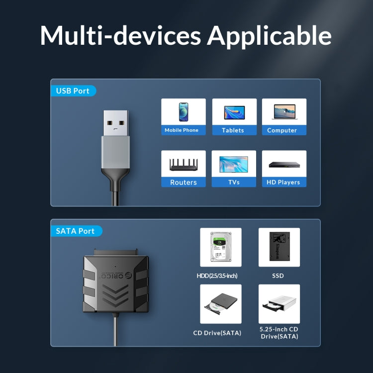 ORICO UTS1 USB 2.0 2.5-inch SATA HDD Adapter, Cable Length:1m - USB to IDE / SATA by ORICO | Online Shopping UK | buy2fix