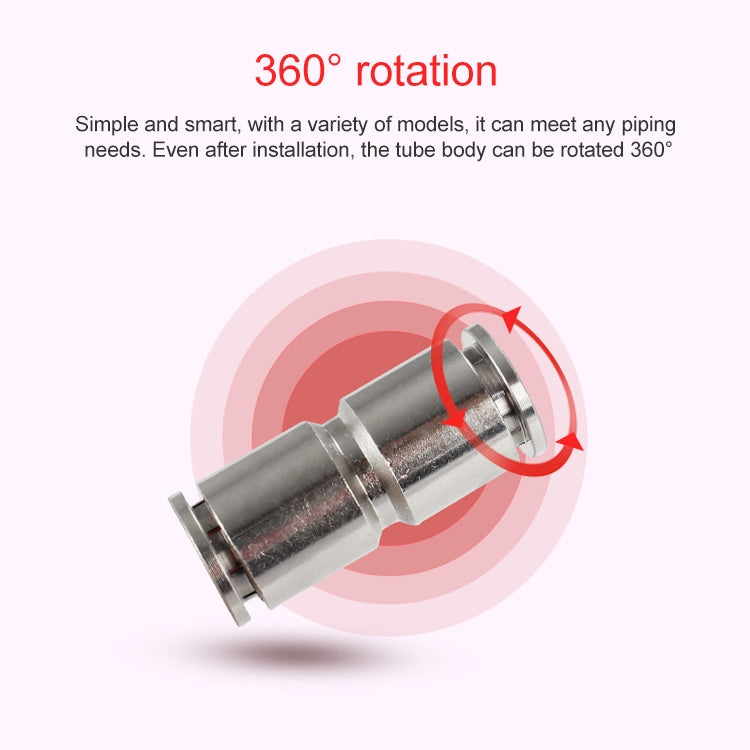 PG12-8 LAIZE Nickel Plated Copper Reducer Straight Pneumatic Quick Fitting Connector -  by LAIZE | Online Shopping UK | buy2fix