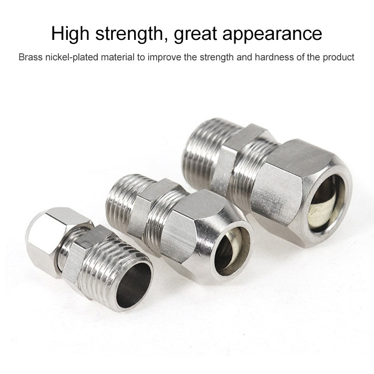 10pcs / Pack PC8-01 LAIZE Nickel Plated Copper Reducer Straight Pneumatic Quick Fitting Connector - Interface Series by LAIZE | Online Shopping UK | buy2fix